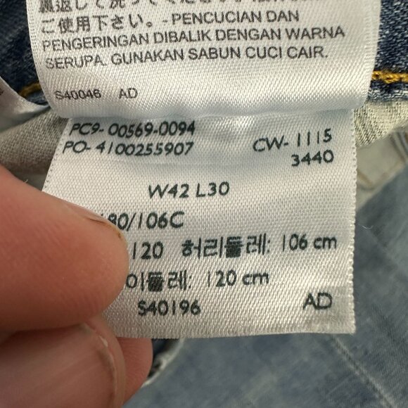 Levis 569 Loose Straight Fit Jeans Size W42 L30 Light Blue Denim 100% Cotton - Picture 6 of 6